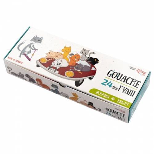 Набор гуашевых красок  Rosa Kids Cats 24цв 20мл 301212