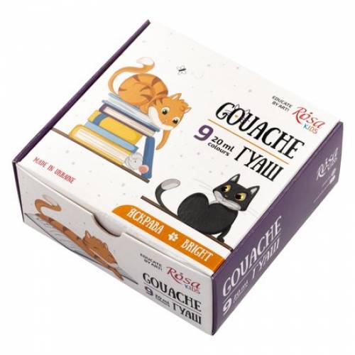 Набор гуашевых красок  Rosa Kids Cats  9цв 20мл 301210