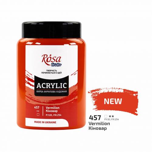 Краска акриловая Rosa Studio 400мл 457 Киноварь