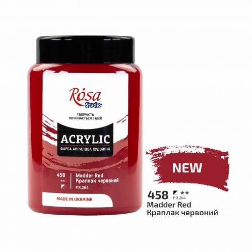 Краска акриловая Rosa Studio 400мл 458 Краплак красный