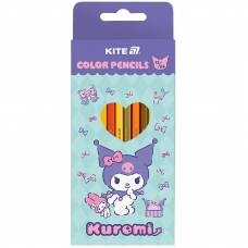 Цветные карандаши Kite 12цв HK25-054-2 двосторонні Kuromi