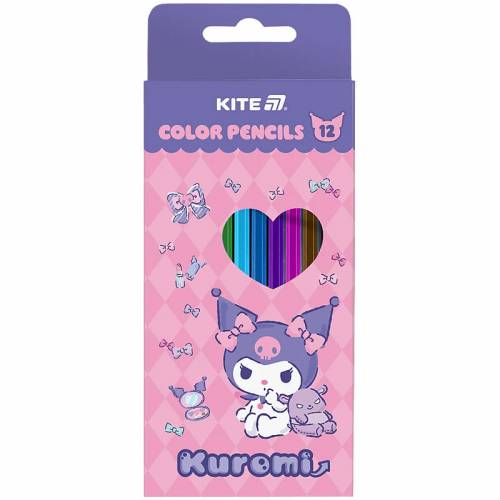 Цветные карандаши Kite 12цв HK25-053 трёхранные Kuromi