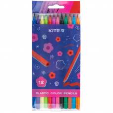 Цветные карандаши Kite 12цв K24-049-1 пластиковые Flower