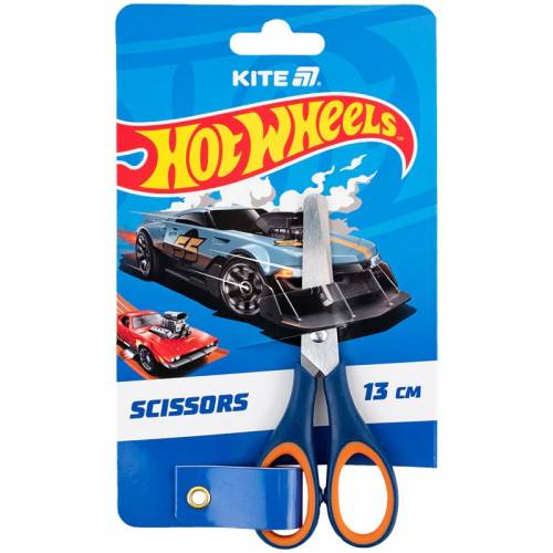 Ножницы детские Kite HW25-123 Hot Wheels 13см з гумовими вставками