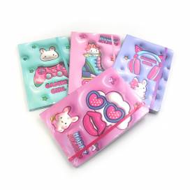 Блокнот JosefOtten A5 об'ємний JZ85010 лінія, дизайн 3D, на резинці Happy girl