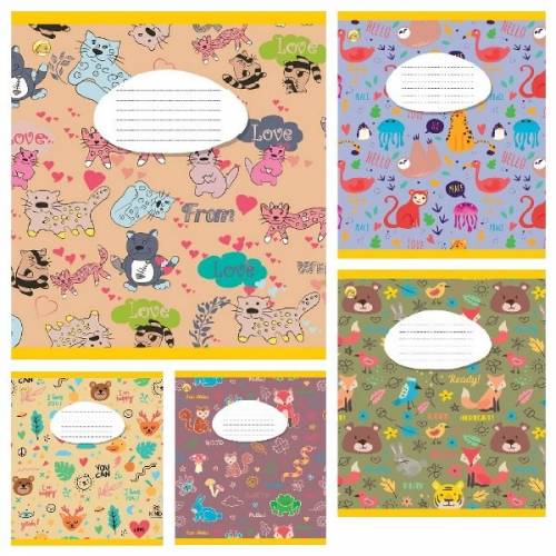 Тетрадь 12л. клетка Тетрада 51109 Animal pattern