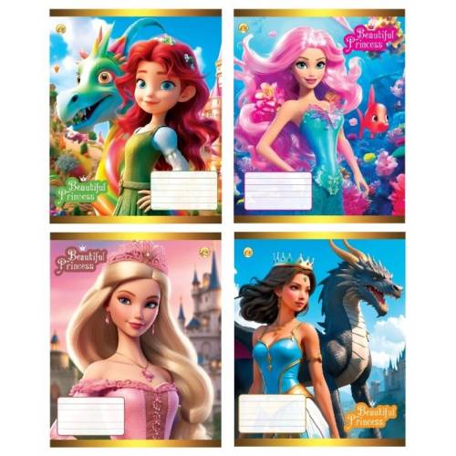 Тетрадь 12л. косая Тетрада 53104 Принцессы