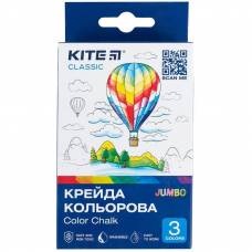 Мел цветной Kite 3цв K-077 Classic Jumbo