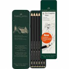 Набор простых карандашей Faber 119063  6шт Pitt Graphite Matt метал упак 2B-12B