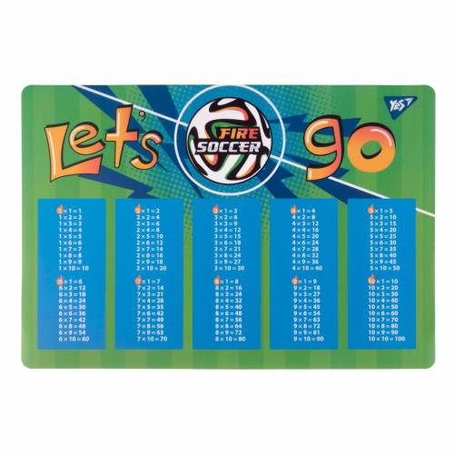 Підкладка на стіл 1Вересня 492250 формат А3 "Football" таблиця множення Підкладка на стіл 1Вересня 492250 формат А3 "Football" таблиця множення