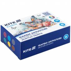 Набор акриловых красок Kite  6цв х20мл Creative пласт. баночка K-273 металик
