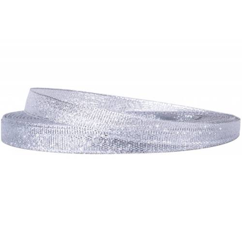 Стрічка TM Maxi MX62228-S парча 0,5см*22м, колір сріблястий