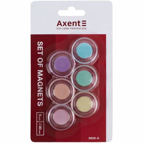 Магниты для доски Axent 9829-А 30 мм, 6 шт.,Pastelini