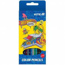 Цветные карандаши Kite 12цв HW25-054-2 двухсторонние Hot Wheels