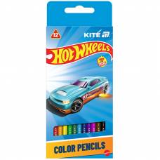 Цветные карандаши Kite 12цв HW25-053 трёхранные Hot Wheels