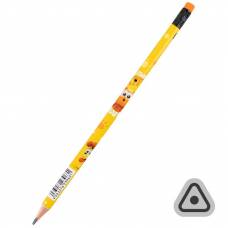 Простой карандаш Kite HK25-056-2  с ластиком трехгранный Garfield