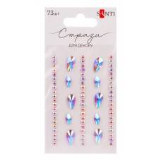 Декор. элемент: Стрази Santi 743013 самоклеючі "Краплі" рожеві, 73 шт