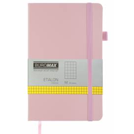 Блокнот Buromax BM.291160-10 A5 96арк. обкладинка шкірзам. клітинка ETALON рожевий