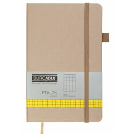 Блокнот Buromax BM.291160-23 А5 96л обложка кожзам, клетка ETALON золотий Блокнот Buromax BM.291160-23 А5 96л обложка кожзам, клетка ETALON золотий