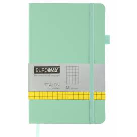 Блокнот Buromax BM.291160-38 A5 96арк. обкладинка шкірзам. клітинка ETALON  м'ятний