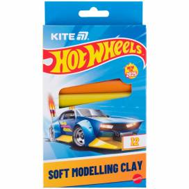 Пластилин Kite 12цв 200гр восковой HW25-086-1 HotWheels