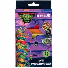 Пластилин Kite 12цв 200гр восковой NT25-086 Ninja Turtles