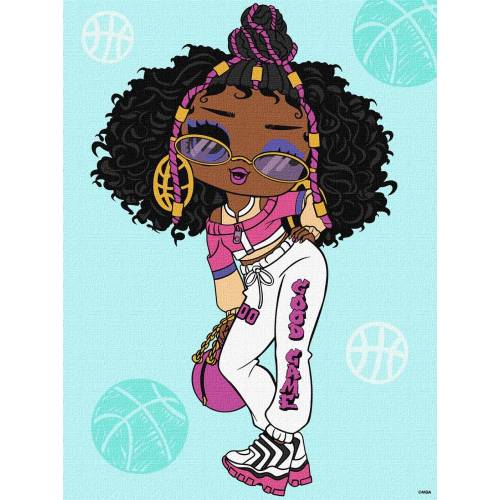Картина по номерам Ідейка 30*40см КНО6285 для дітей "L.O.L. Surprise! Tweens Hoops Cutie" фарби та пензлі в комплекті