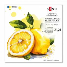 Альбом для акварели Santi скетчбук 200г/м2 21х21см, 15 арк., склейка 743292