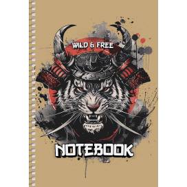 Блокнот Школярик A5 на спіралі 96арк. A5-SC-096-6139K крафт клітинка, ВД-лак, крем папір 70/м2 спіраль збоку