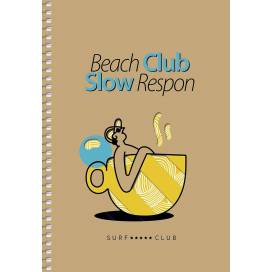 Блокнот Школярик A5 на спіралі 96арк. A5-SC-096-6138К крафт лазер висечка, крем папір 70/м2 спіраль сбоку клітинка