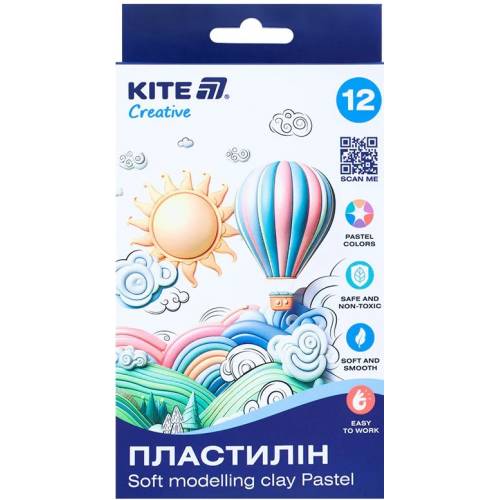 Пластилин Kite 12цв 200гр восковой K-086-P Creative Pastel Пластилин Kite 12цв 200гр восковой K-086-P Creative Pastel