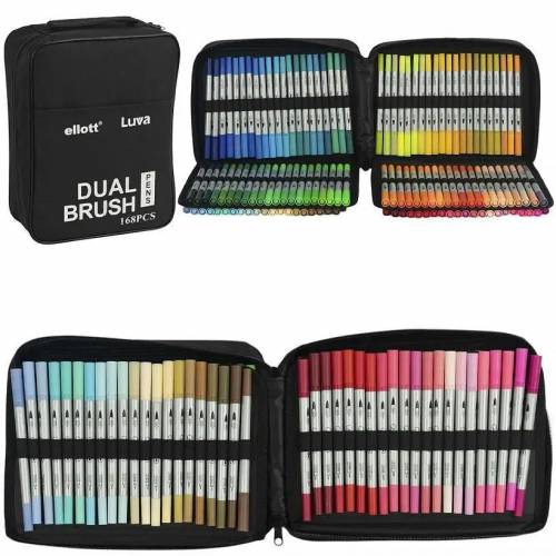 Скетч маркеры WK акварельные двохстороние 168цветов в пенале на водной основе