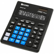Калькулятор ELEVEN CDB-1201 BK-BL (виробництво citizen) 12 розрядів, бухгалтерський чорний + сині кнопки