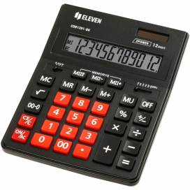 Калькулятор ELEVEN CDB-1201 BK-RD (виробництво citizen) 12 розрядів, бухгалтерський чорний + червоні кнопки