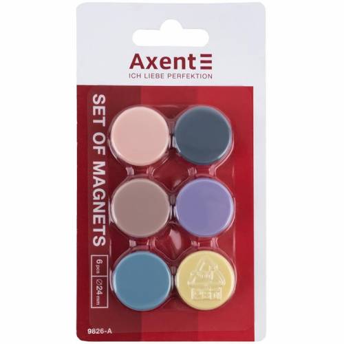 Магниты для доски Axent 9826-А 24 мм,  6 шт., Morandi
