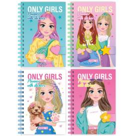 Блокнот Апельсин LS-01 для дівчаток на спіралі "Only Girls Planner" мікс 