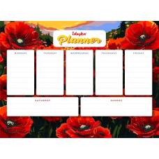 Календарь Идейка AMP20062 планнер на магнитной основе с алмазной мозаикой 32*40см Маки