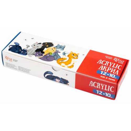 Набор акриловых красок Rosa Kids 12 цветов 10 мл Cats 301215