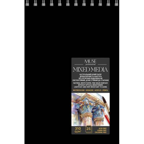 Альбом для микс-медиа Школярик PB-SC-025-345 310г/м A5 25л белая бумага спираль Альбом для микс-медиа Школярик PB-SC-025-345 310г/м A5 25л белая бумага спираль