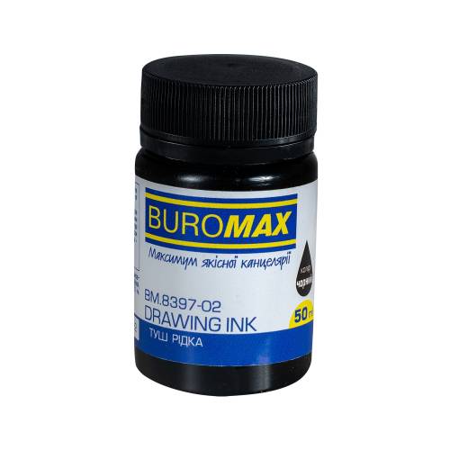 Тушь Buromax 50мл для черчения черная BM.8397-02