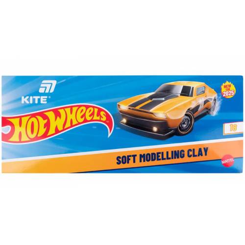 Пластилін Kite 18кол 360гр восковий HW25-085 Hot Wheels