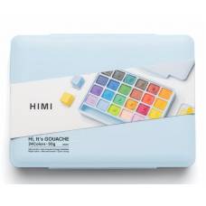 Набір гуашевих фарб HIMI Jelly Cup 24*30мл блакитний пластиковий пенал TBT31