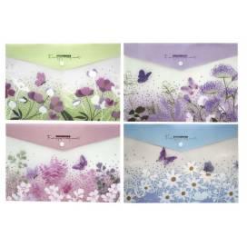 Папка Одесса на кнопці формат А4 180мк JL-D0068 матова Квіти та метелики