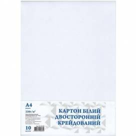 Картон білий Офорт А4 10л п/п пакет двосторонній крейдований КА4810Е