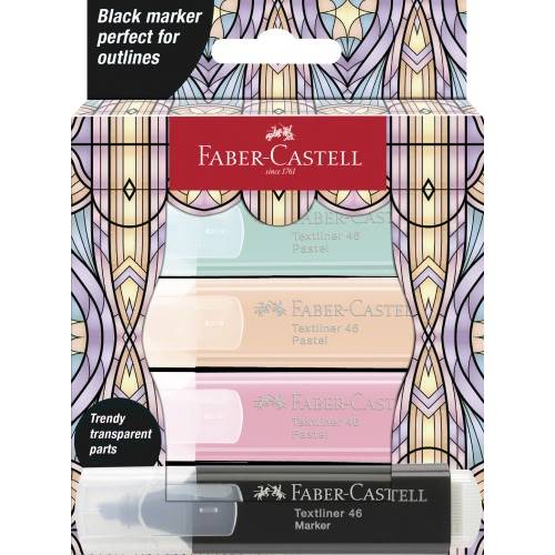 Набір маркерів текстових Faber 254694 4шт Glassy Pastel