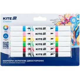 Маркери Kite Creative акриловые K-1293 6 цветов двусторонние