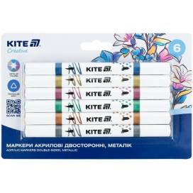 Маркери Kite Creative акриловые K-1294 6 цветов металік