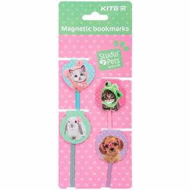 Закладки для книг Kite магнитные ляссе SP24-497 Studio Pets 4 шт