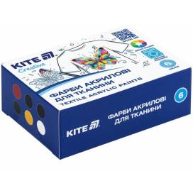 Набор красок для ткани Kite Creative акриловые  6цв 20мл K-277