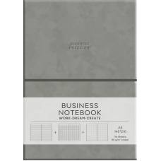 Блокнот Школярик A5 інтегрована обкл. 96арк. Business A5-7134Gray PU м'яка палітурка крем папір 80г/м2 лінія